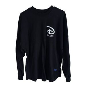 Walt Disney World Spirit Jersey Size Small Black White Mickey Mouse Long Sleeve
